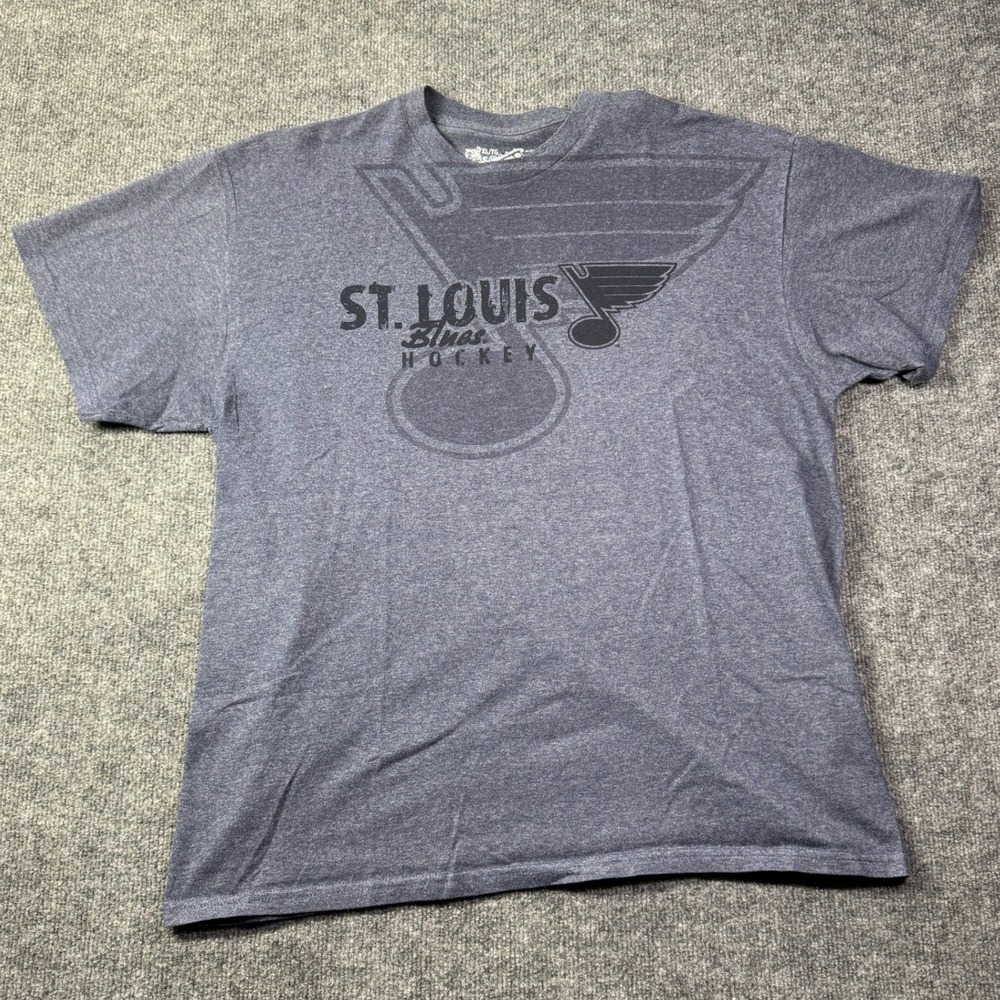 St Louis Blues Levelwear T Shirt Mens XL Grey Hockey Graphic Heathered